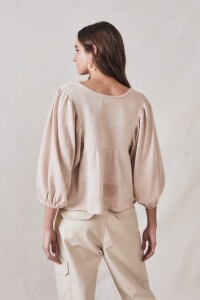 Cardigan Reversible Manga Balloon Beige Melange