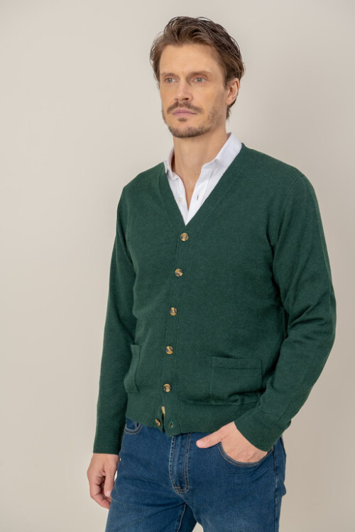 Cardigan merino Verde