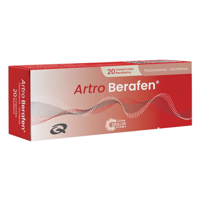 ARTRO BERAFEN CJ X 20 COMPR RECUB. única