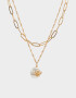 Collares Cortos Con perlas Collar Multi Cadena Con Perla - Dorado