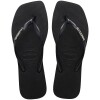Ojotas Havaianas Slim Square Logo Metallic Negro