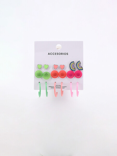 CARAVANAS SET X 9 PARES MULTICOLOR