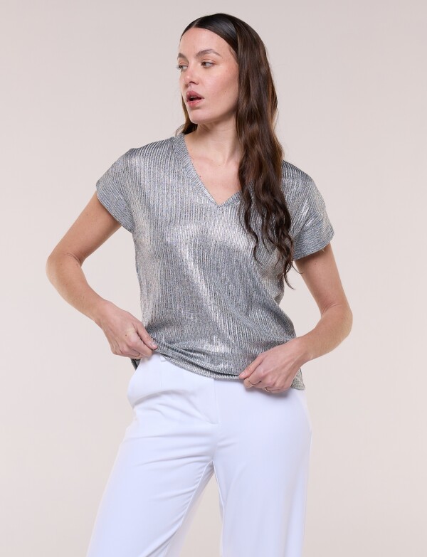 Blusa Metalizada PLATEADO