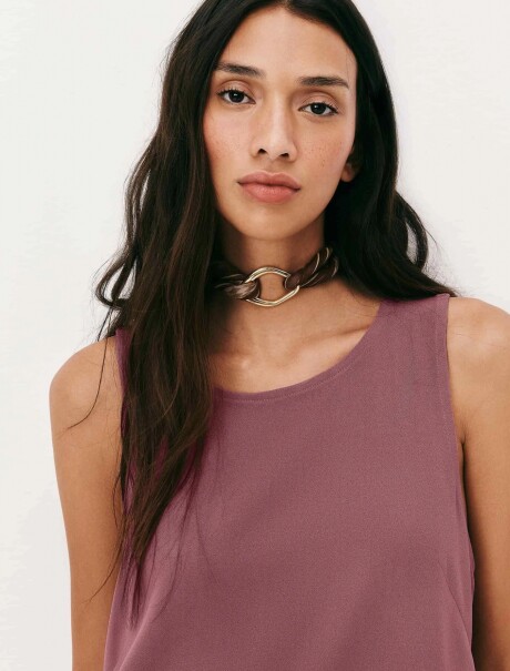 VESTIDO CORTO SIN MANGAS ROSADO