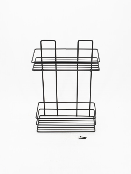 ESTANTE ORGANIZADOR DOBLE DE METAL NEGRO