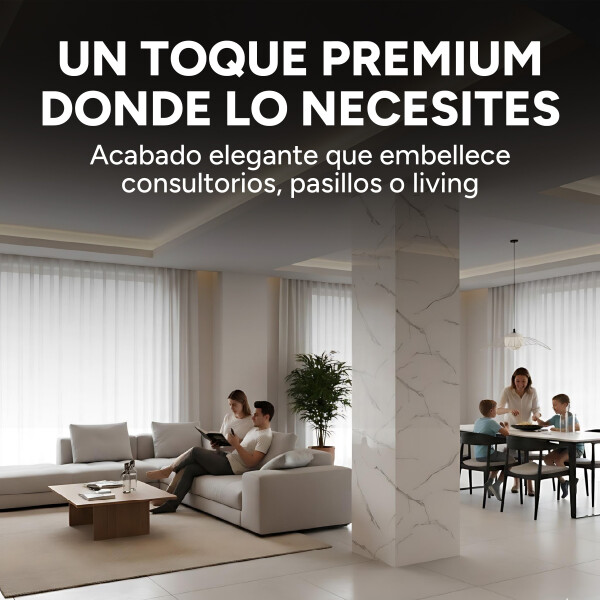 Pack x3 Placa PVC Símil Mármol 2,44x1,22m 3mm Resistente Mármol Blanco Gris Claro 2