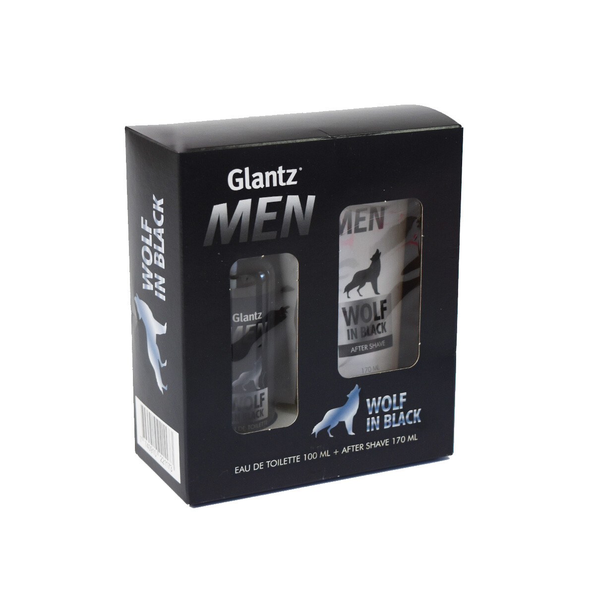 PACK PERFUME EAU TOIL 170ML +AFTER SHAVE GLANTZ WOLF IN BLACK 