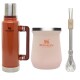 Set Stanley termo de 1.4 lt + mate + bombilla Naranja + Rosa