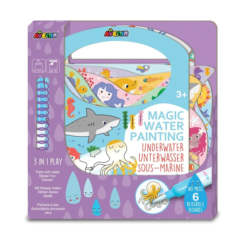 LIBRO MÁGICO PARA PINTAR CON AGUA 3 EN 1, BAJO EL MAR – AVENIR LIBRO MÁGICO PARA PINTAR CON AGUA 3 EN 1, BAJO EL MAR – AVENIR