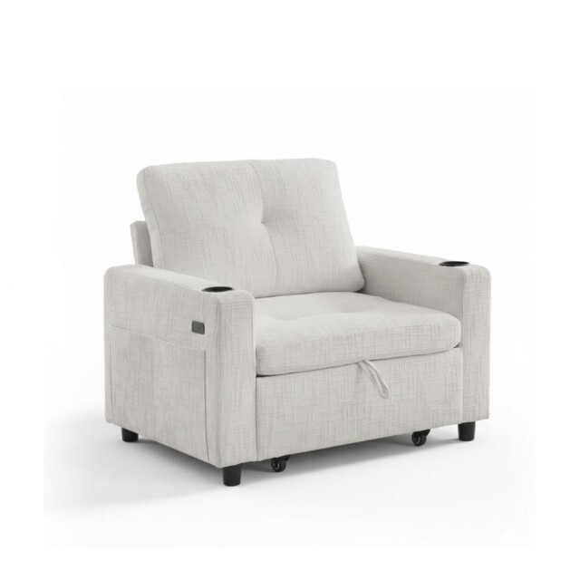 SOFÁ SILLÓN CAMA POLTRONA BUTACA RECLINABLE 1 LUGAR BEIGE