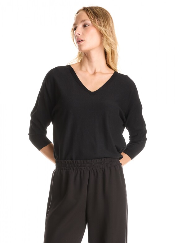 Buzo Dolman Escote V NEGRO