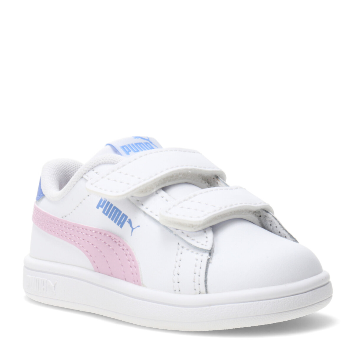 Championes Infantiles Puma Smash 3.0 Leather V - Blanco - Rosa - Violeta Lavanda 