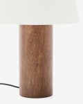Lámpara de mesa Marga de madera maciza de caucho con acabado oscuro con acabado oscuro