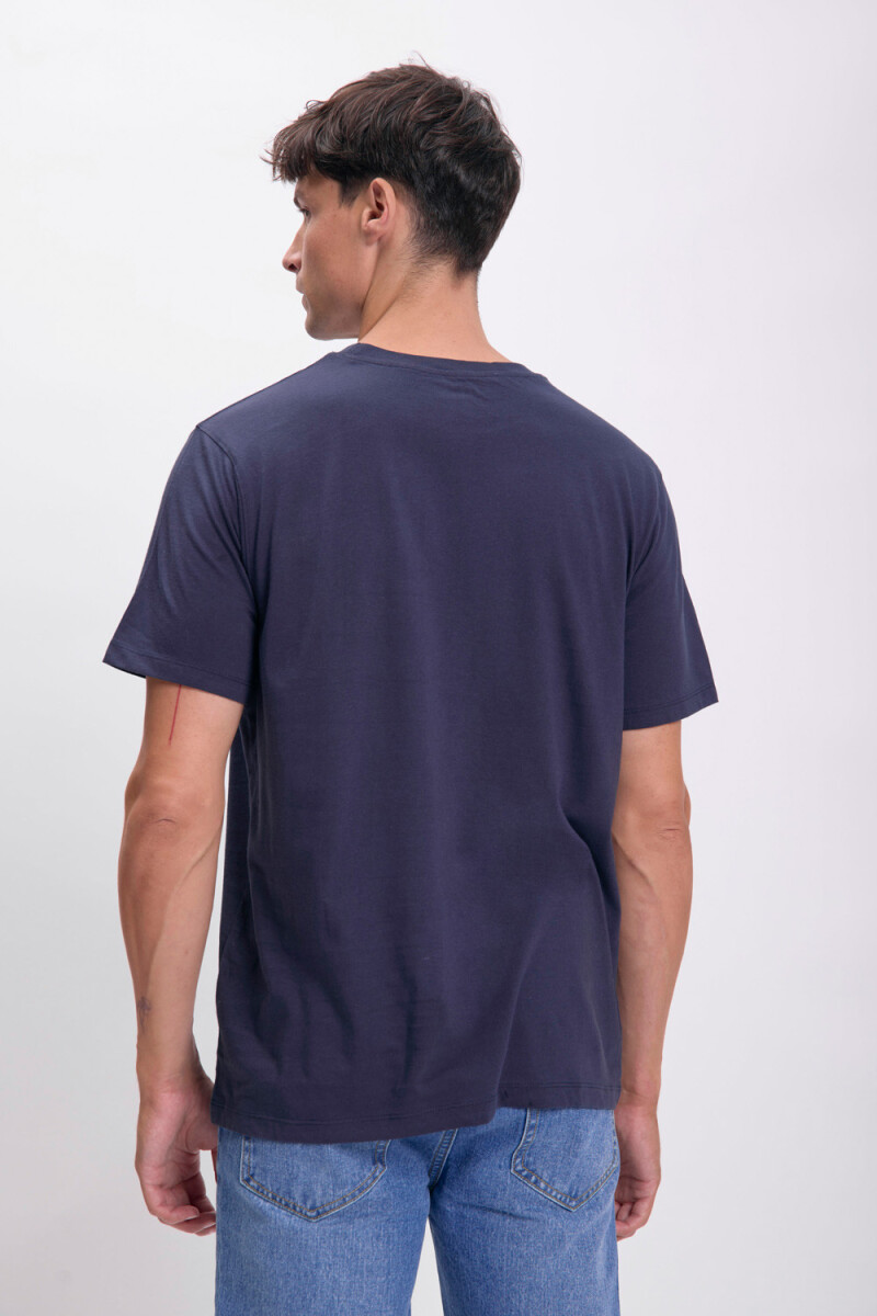 Remera manga corta bolsillo Azul Marino
