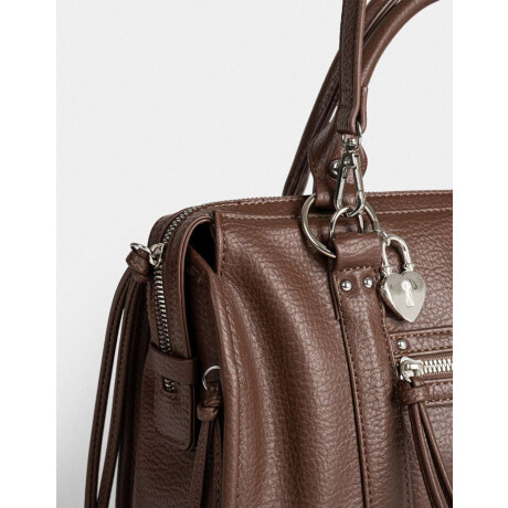 Cartera Bowling Con Cadena Marron Oscuro