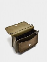 Bolso Bandolera Con Textura Y Solapa caqui