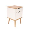 Mesa de Luz - 1 puerta - 1 cajón - Línea Nórdica Roble/Blanco