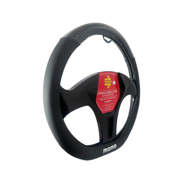Cubre Volante Momo Auto Base Plana Negro Con Gris Cubre Volante Momo Auto Base Plana Negro Con Gris