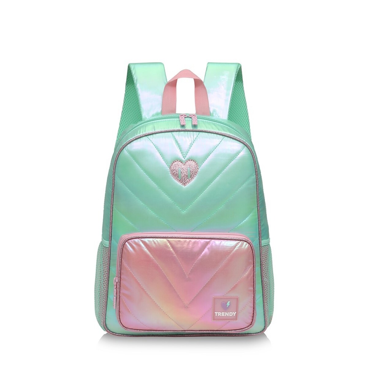 Mochila metalizada puffer - Celeste