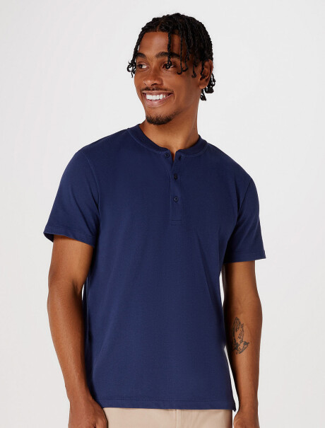 CAMISETA CON BOTONES AZUL