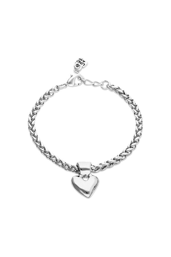 PULSERA DE CADENA CON DETALLE DE CORAZÓN BAÑADO EN PLATA DE LEY Pulsera