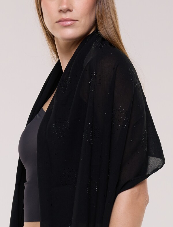 Pashmina Apliques Brillos NEGRO