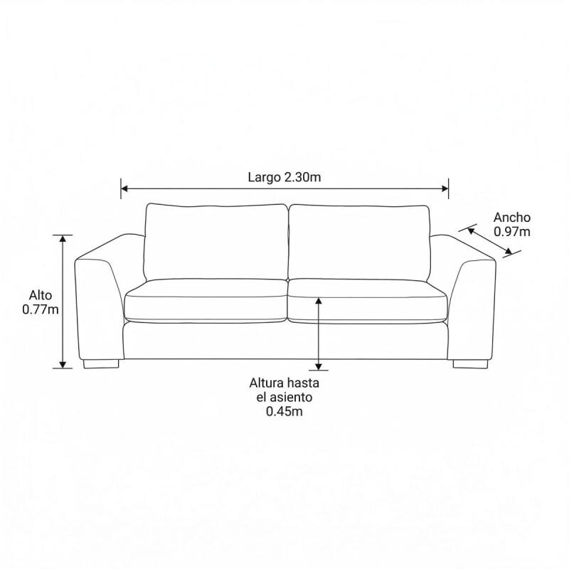 SOFA 3 CUERPOS ZOON - CREMA 305540 (CD) DISCONT Unica