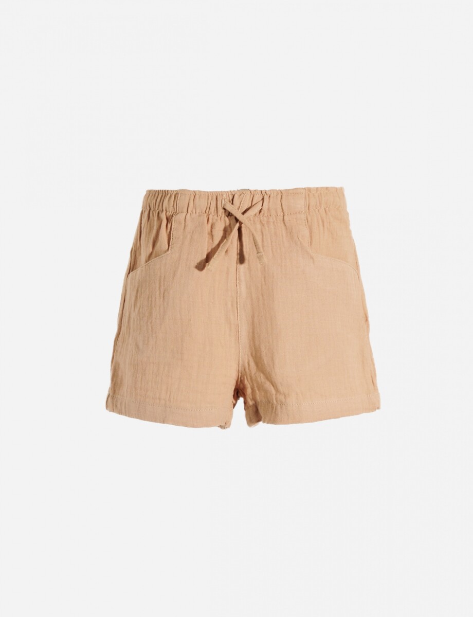 Short con cintura regulable - Beige 