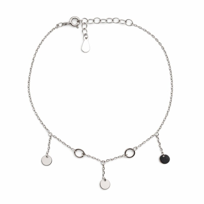 Tobillera force - Dije circulos - Plata 925 - sin piedra - TO3002 sinpiedra