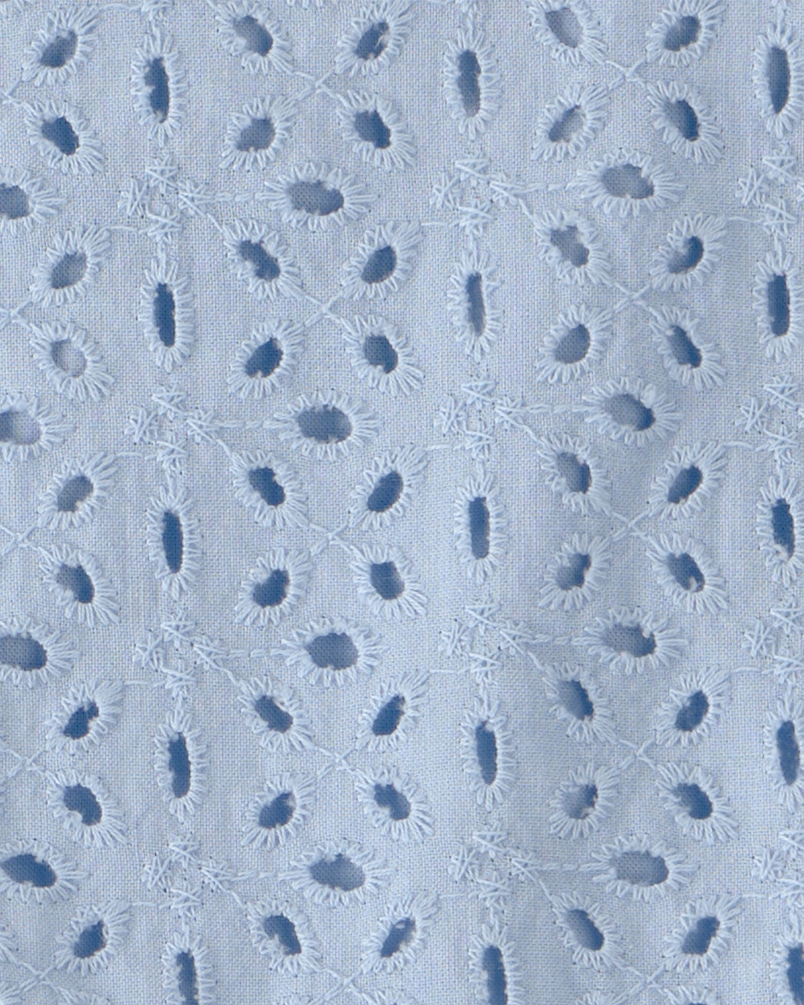 Set dos piezas de algodón orgánico, short y remera, azul, diseño ojales Sin color