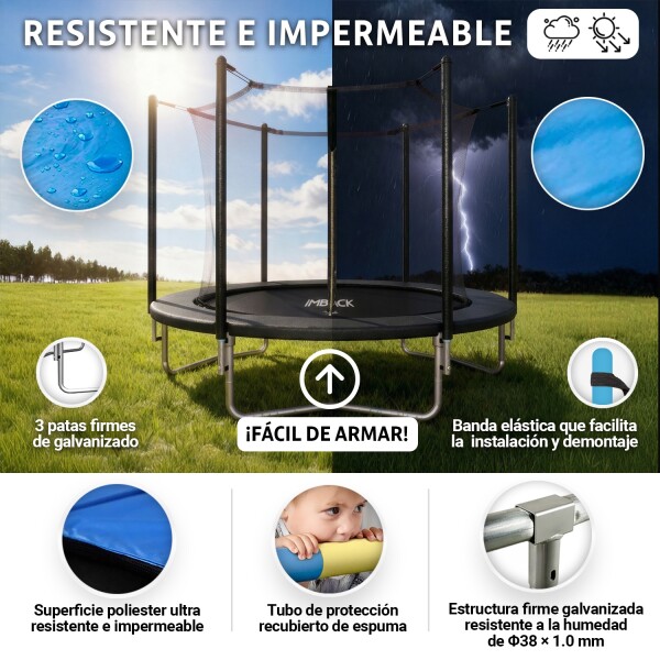Cama Elastica 1.83 M Trampolin Saltarin Niños Adultos Grande Con Red Proteccion Imback Color Negro Cama Elastica 1.83 M Trampolin Saltarin Niños Adultos Grande Con Red Proteccion Imback Color Negro