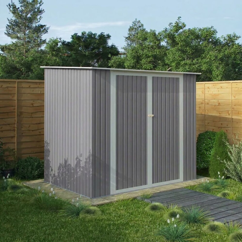 Galpon de Jardn Metalico Puerta Doble - 222x149x194 cm Galpon de Jardn Metalico Puerta Doble - 222x149x194 cm