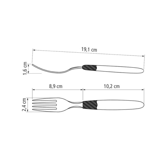 Tenedor de mesa 12 piezas, mango blanco "IPANEMA" -TRAMONTINA TN8314