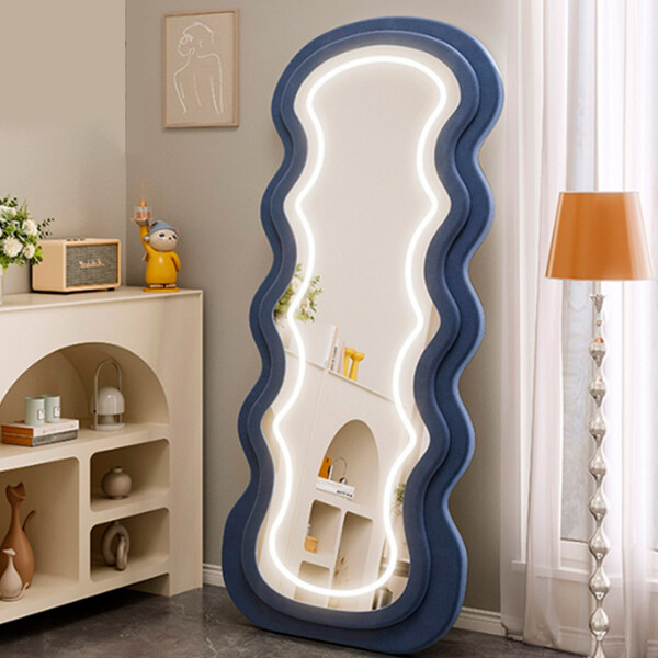 Espejo Ondulado Con Luz Led Led-m-01 AZUL