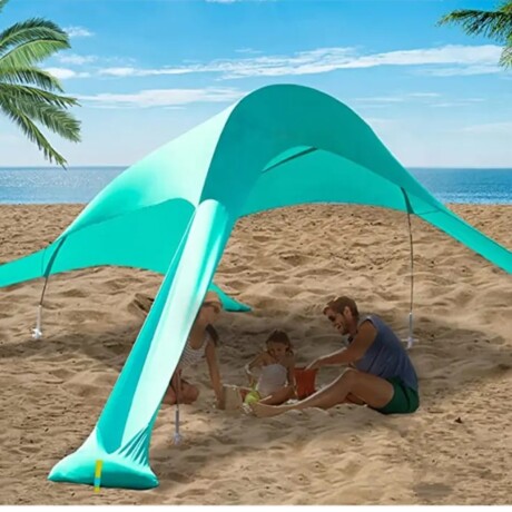 Gazebo carpa de playa, 4 patas Verde
