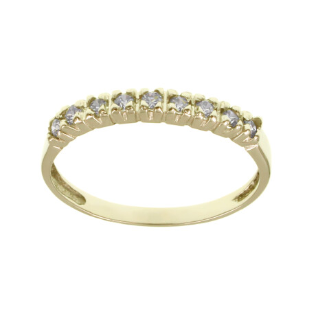 Anillo de compromiso medio sin fin de oro amarillo 18k con cironias Anillo de compromiso medio sin fin de oro amarillo 18k con cironias