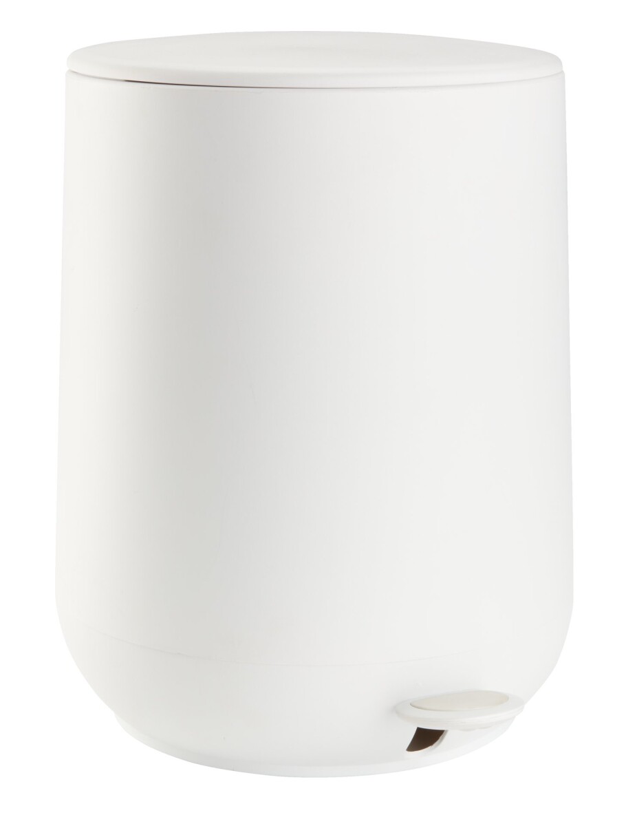 Papelera pedal OXIE 5L cierre suave blanco 