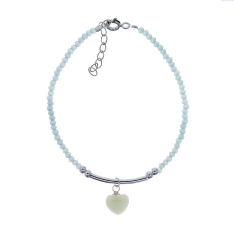 Pulsera de plata 925 con acrílico, corazón. Pulsera de plata 925 con acrílico, corazón.