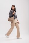 Pantalón cargo de gabardina Beige
