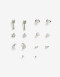 Aros Sets Metal Set De Aros Pasantes - Plateado Rodio
