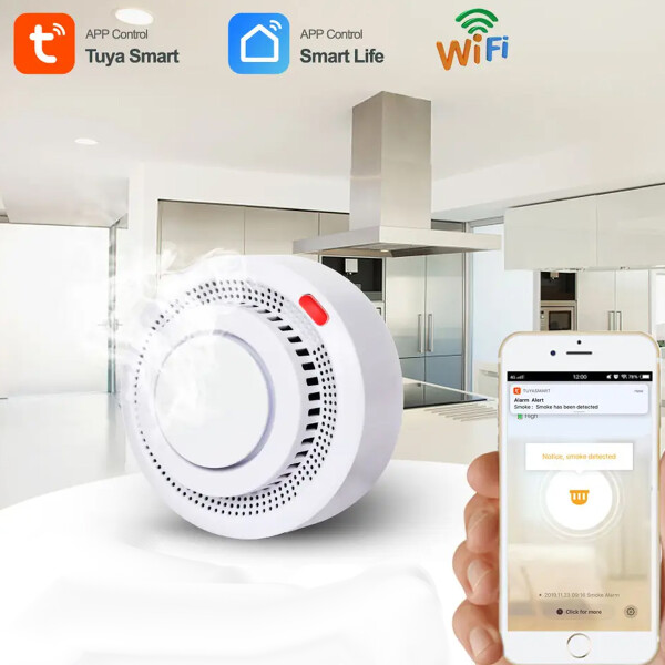 Detector De Humo Tuya Yg-400a Smart Wifi TUYA SMART DETECTOR DE HUMO WIFI YG-400A