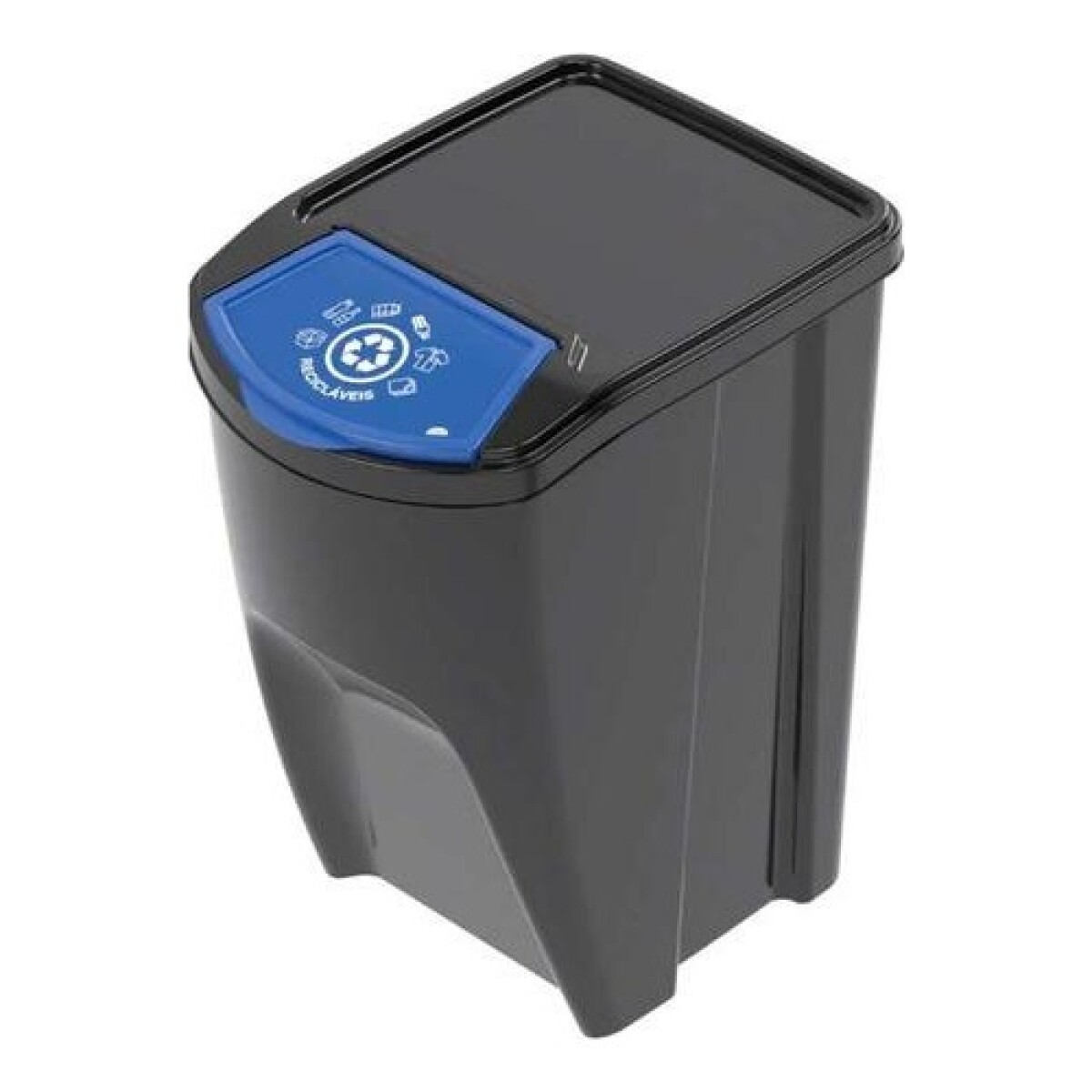 Basurero apilable Plasutil Eco 34L para desechos orgánicos/reciclables - Reciclable Color Negro 