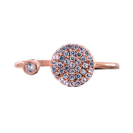 Anillo de plata 925 con baño de oro rosado y circonias. Anillo de plata 925 con baño de oro rosado y circonias.