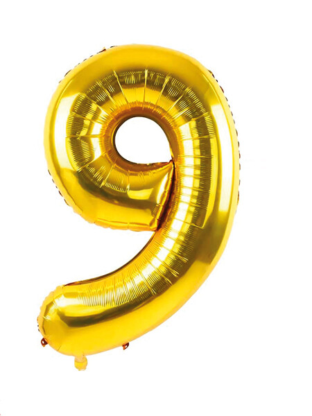 GLOBO DORADO NUMERO 9 DORADO