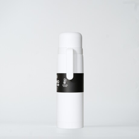 Termo brío premium 1 litro con pico cebador en acero inox Blanco