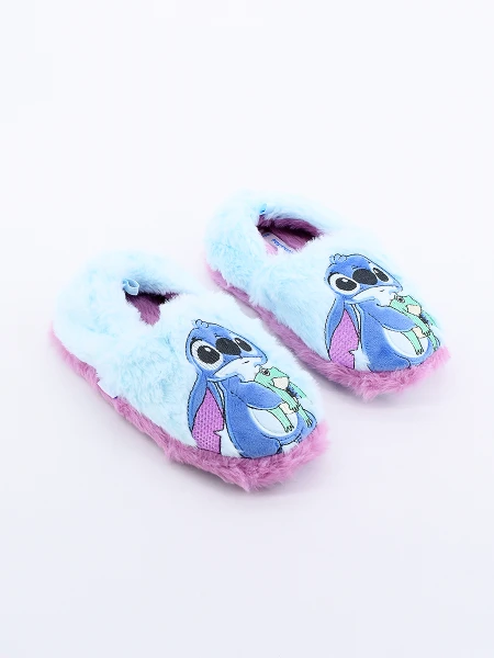 PANTUFLAS STITCH AND FROG CELESTE