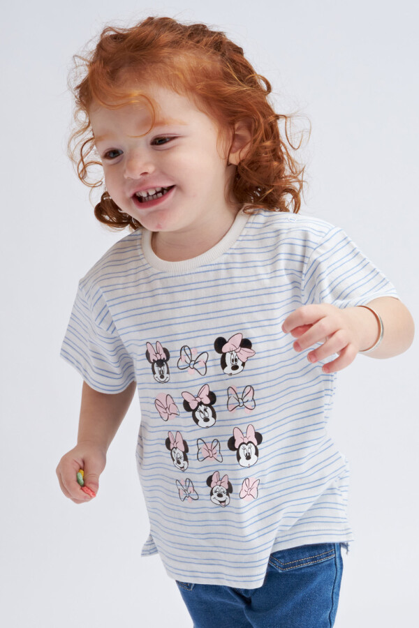 Camiseta manga corta estampada Minnie - Blanco