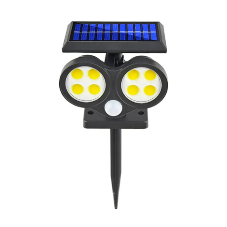 Foco Solar de Exterior 2 Paneles Led Ajustables c/Sensor Mov Negro