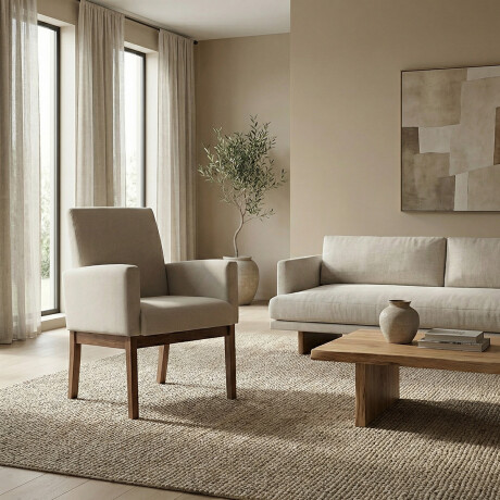 Butaca Claudia - Tela Rústica 290-G2 (Beige)