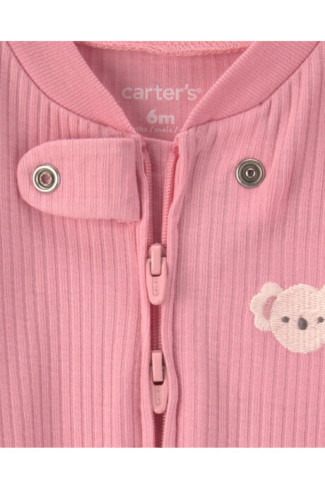 Pijama una pieza de algodón, con pie, rosado, diseño koala Sin color